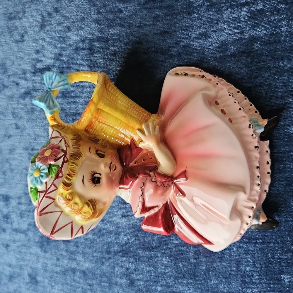 Vintage Lefton Miss Dainty Wall Planter
